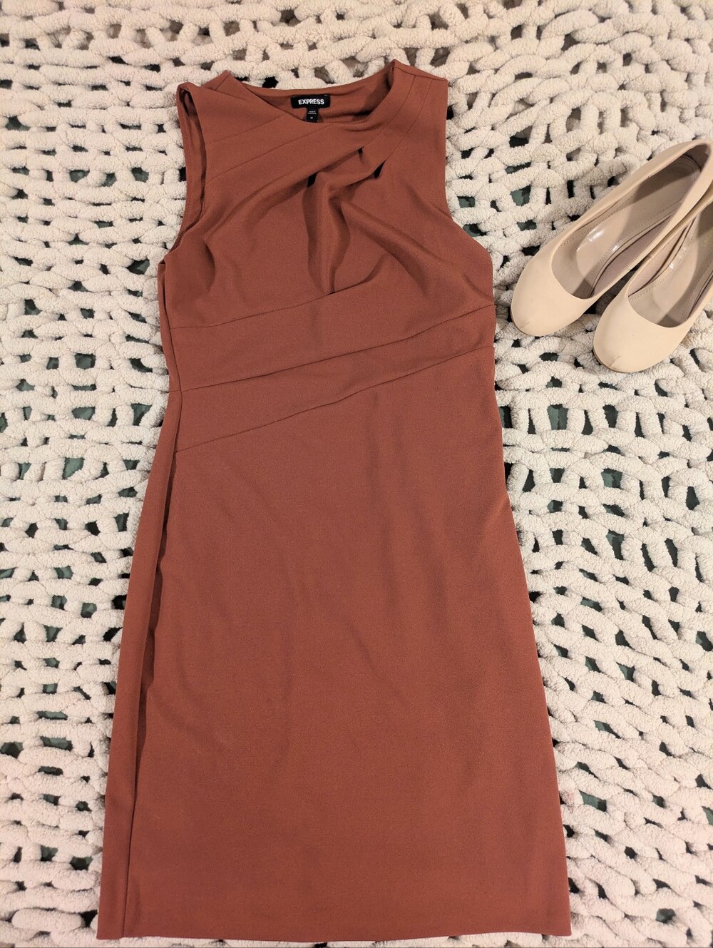 Sleeveless Midi Dress in Rust